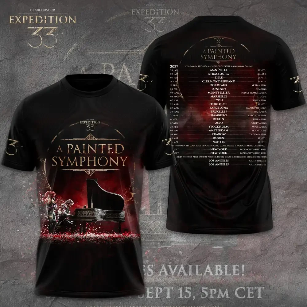 Expedition 33 A Painted Symphony 2027 Tour T-Shirt Expedition 33 Merch Gift For Gamers Expedition 33 A Painted Symphony 2027 Tour T-Shirt Expedition 33 Merch Gift For Gamers