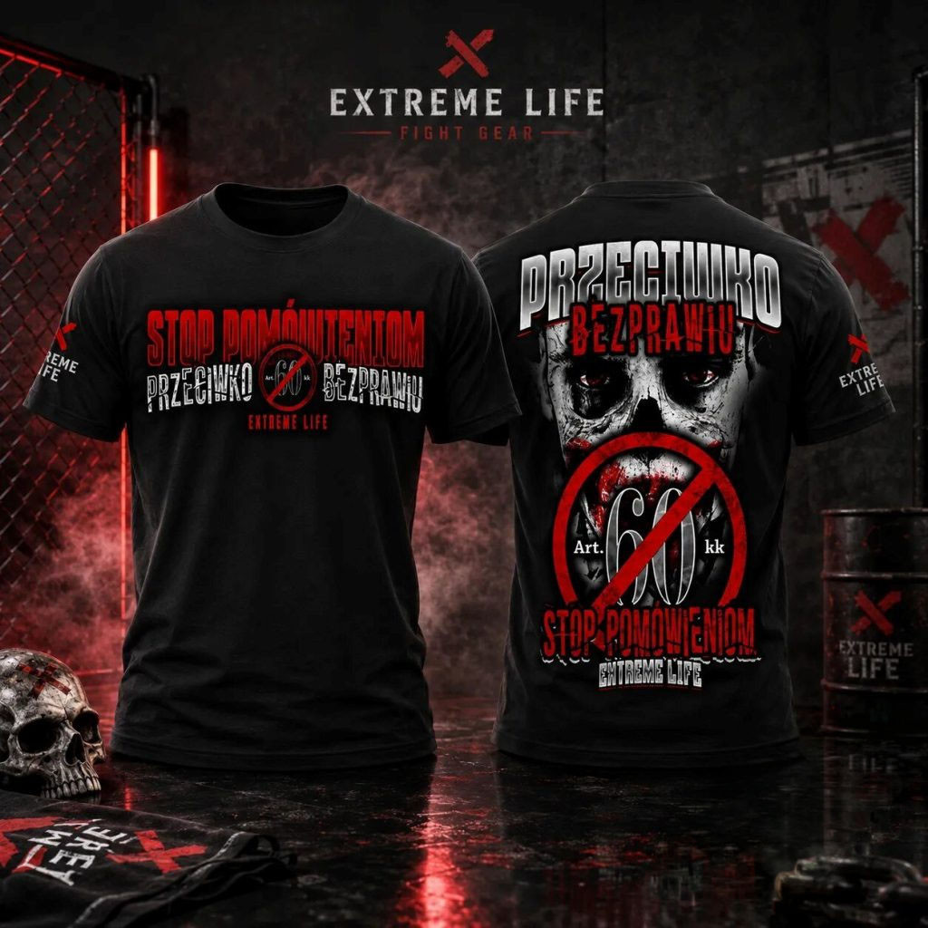 Extreme Life Fight Gear Przeciwko Bezprawiu T-Shirt Black Gift Ideas For Husband