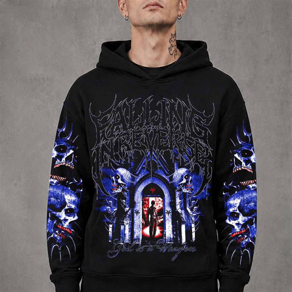 Falling In Reverse God Is A Weapon 2026 Ronnie Radke Stream Merch Purple Skull Hoodie Fan Gifts