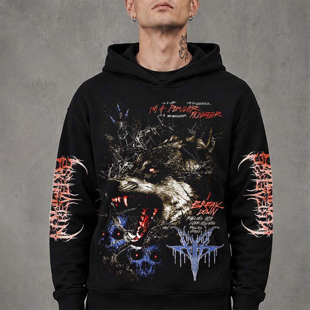 Falling In Reverse Popular Monster Streamathon The Wolf Hoodie Gift Ideas For Brothers Falling In Reverse Popular Monster Streamathon The Wolf Hoodie Gift Ideas For Brothers
