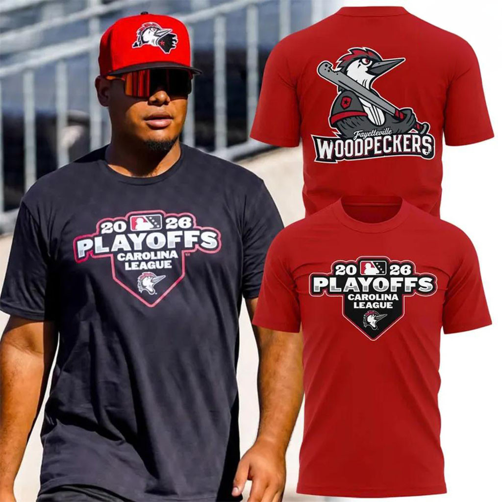 Fayetteville Woodpeckers 2026 Playoffs Carolina League T-Shirt Woodpeckers Merch Gift For Fans
