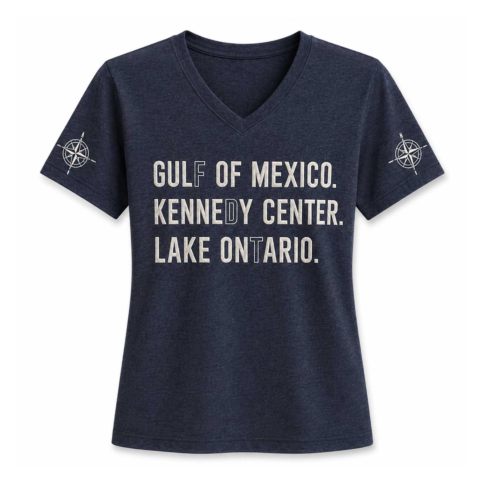 FDT Gulf Of Mexico Kennedy Center Lake Ontario V-Neck Shirt Anti Trump Clothing Gift For Women