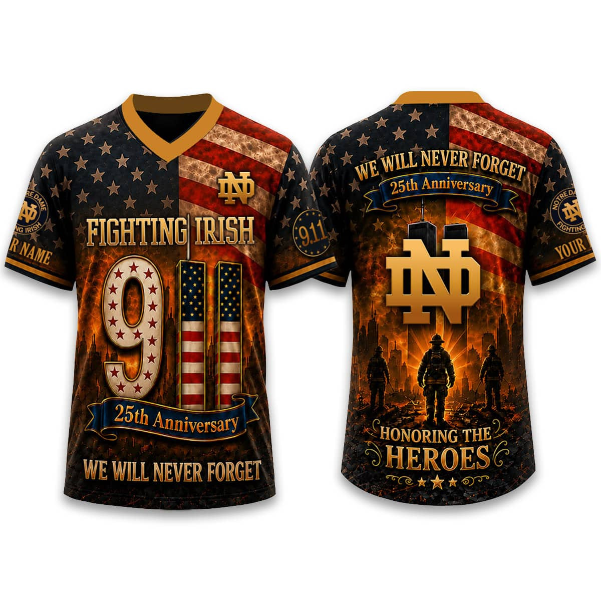 Fighting Irish Firefighter Never Forget 9 11 2026 Jersey