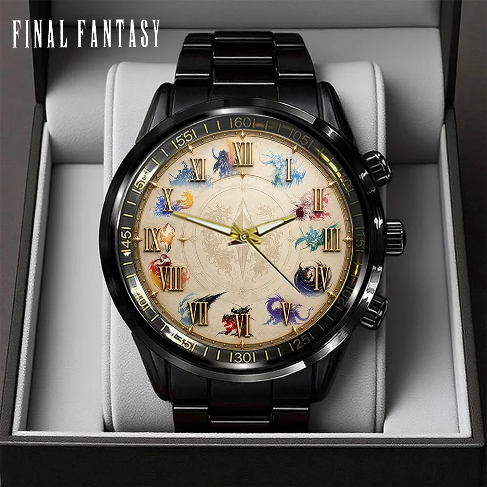 Final Fantasy Black Stainless Steel Watch Final Fantasy Merch Best Gifts For Boyfriend