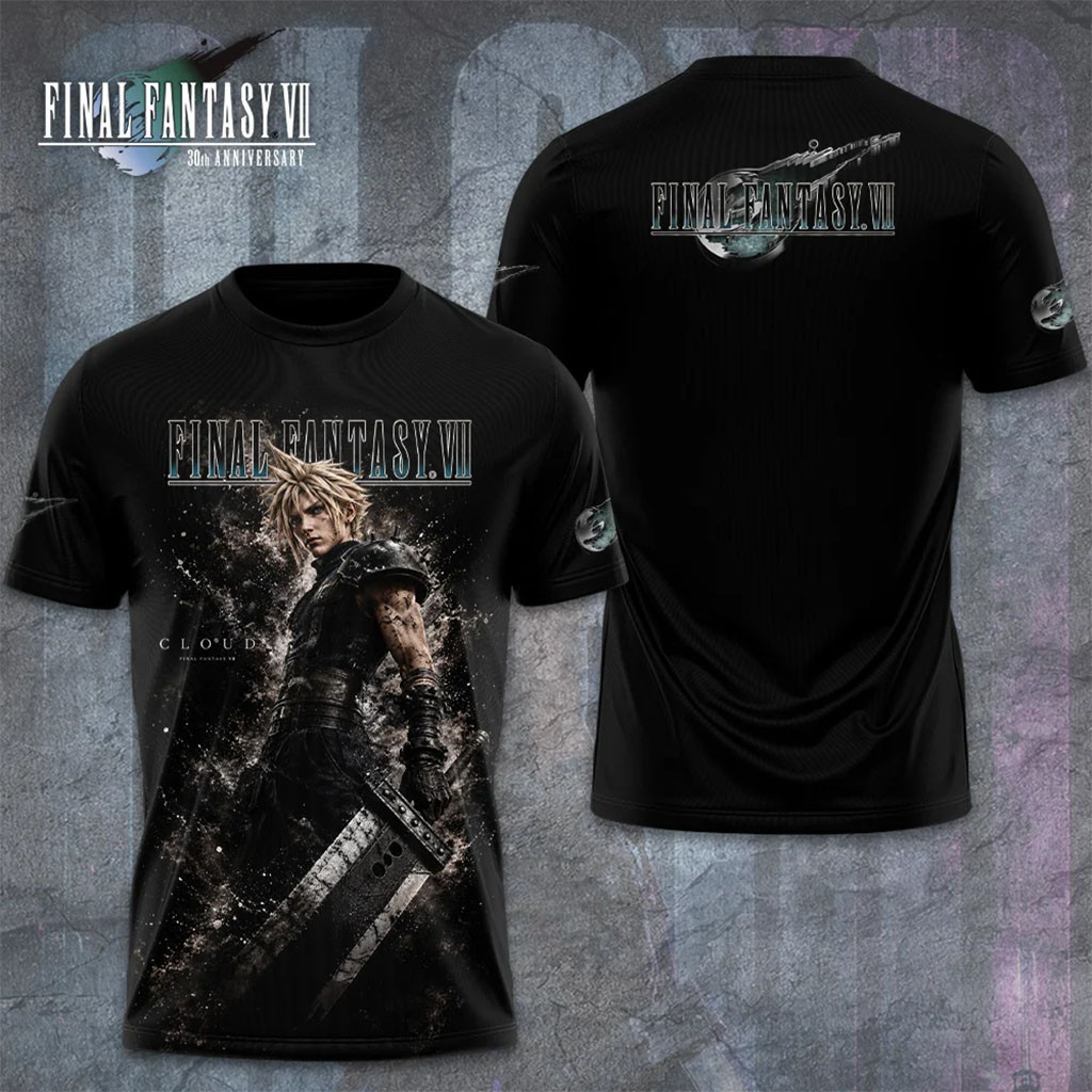 Final Fantasy VII x Cloud Strife 30th Anniversary Shirt Final Fantasy VII Merch Gamer Gifts