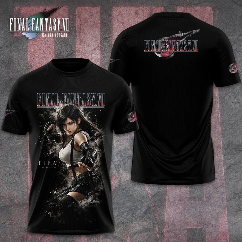Final Fantasy VII x Tifa Lockhart 30th Anniversary Shirt Final Fantasy VII Merch Fan Gifts