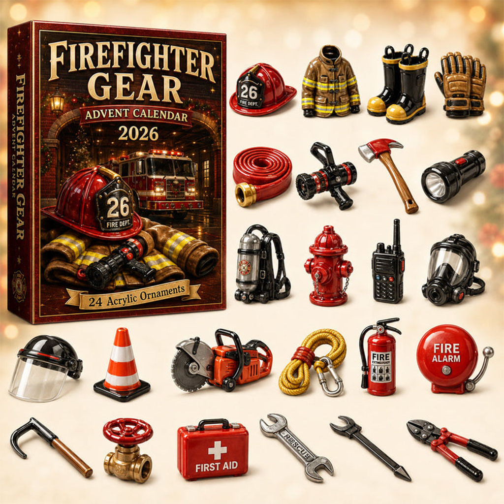 Firefighter Gear Advent Calendar 2026 24 Days Christmas Mystery Ornaments Firefighter Holiday Gift Firefighter Gear Advent Calendar 2026 24 Days Christmas Mystery Ornaments Firefighter Holiday Gift