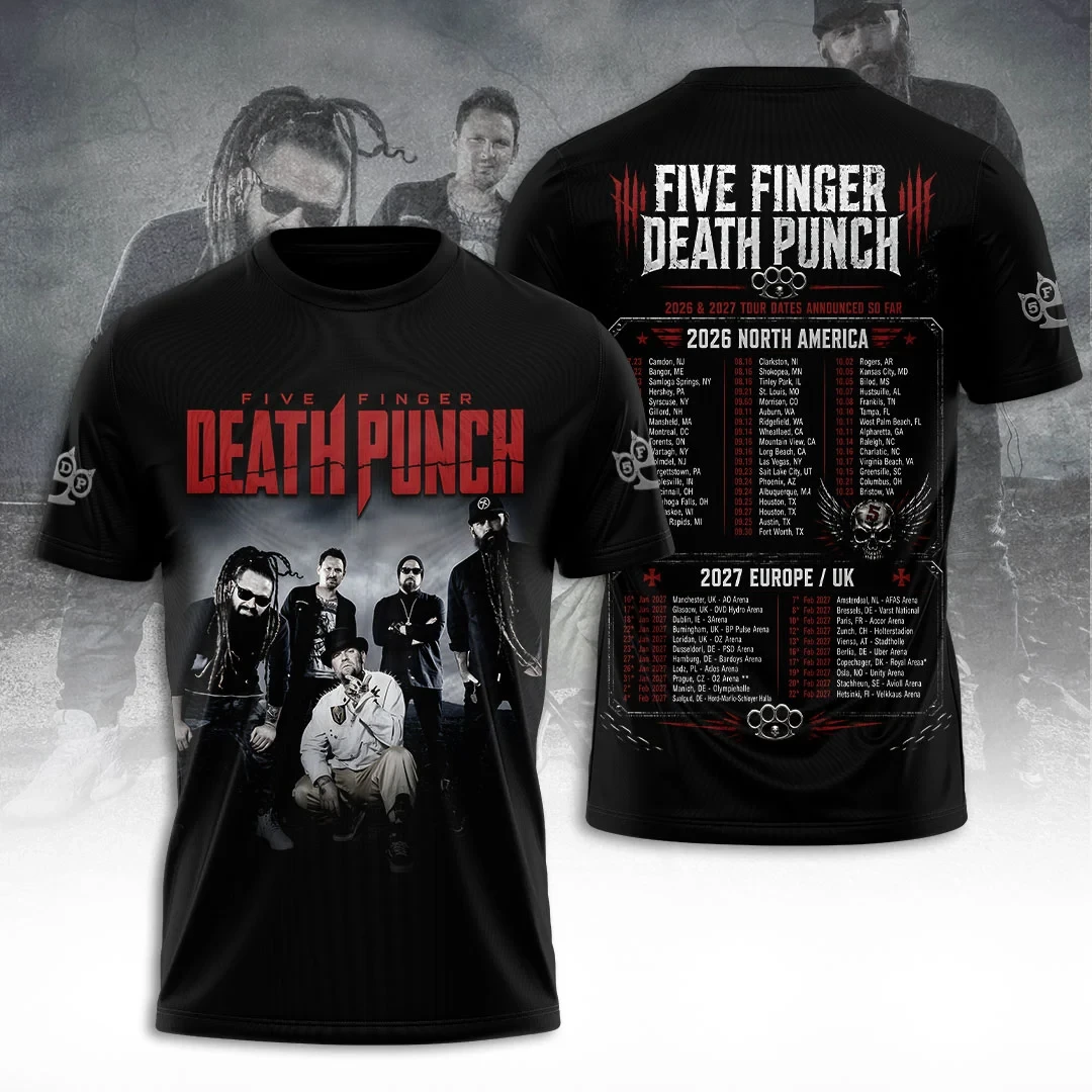 Five Finger Death Punch 2027 Tour T-Shirt 5FDP Merch Gifts For Rock Fans Five Finger Death Punch 2027 Tour T-Shirt 5FDP Merch Gifts For Rock Fans