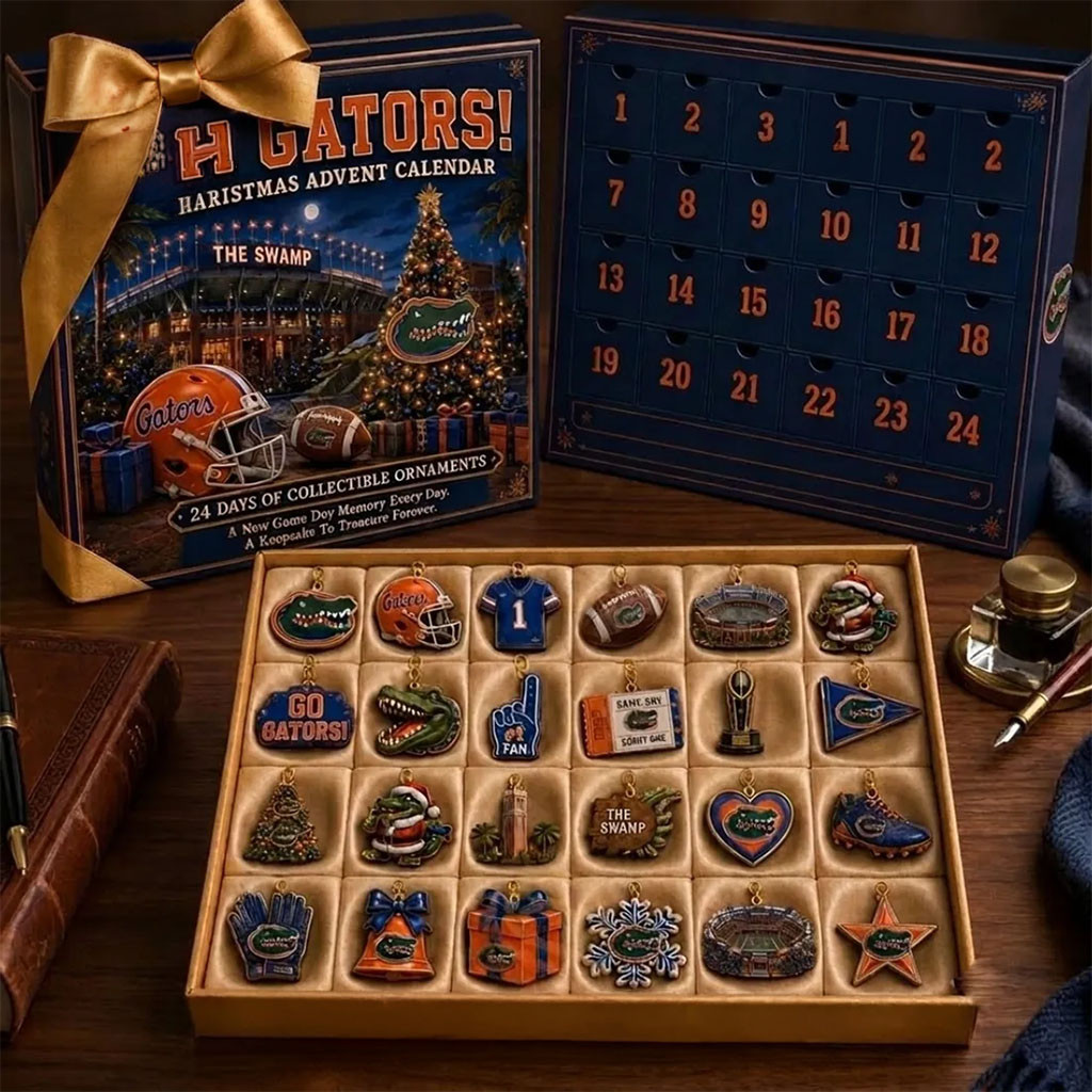 Florida Gators 24-Day Ornament Christmas Advent Calendar Gators Merch Gifts For Basketball Fan