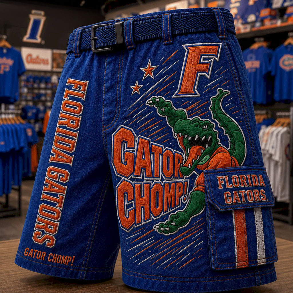 Florida Gators Gator Chomp Shorts Men's Game Day Apparel Florida Gators Merch Fan Gifts Florida Gators Gator Chomp Shorts Men's Game Day Apparel Florida Gators Merch Fan Gifts