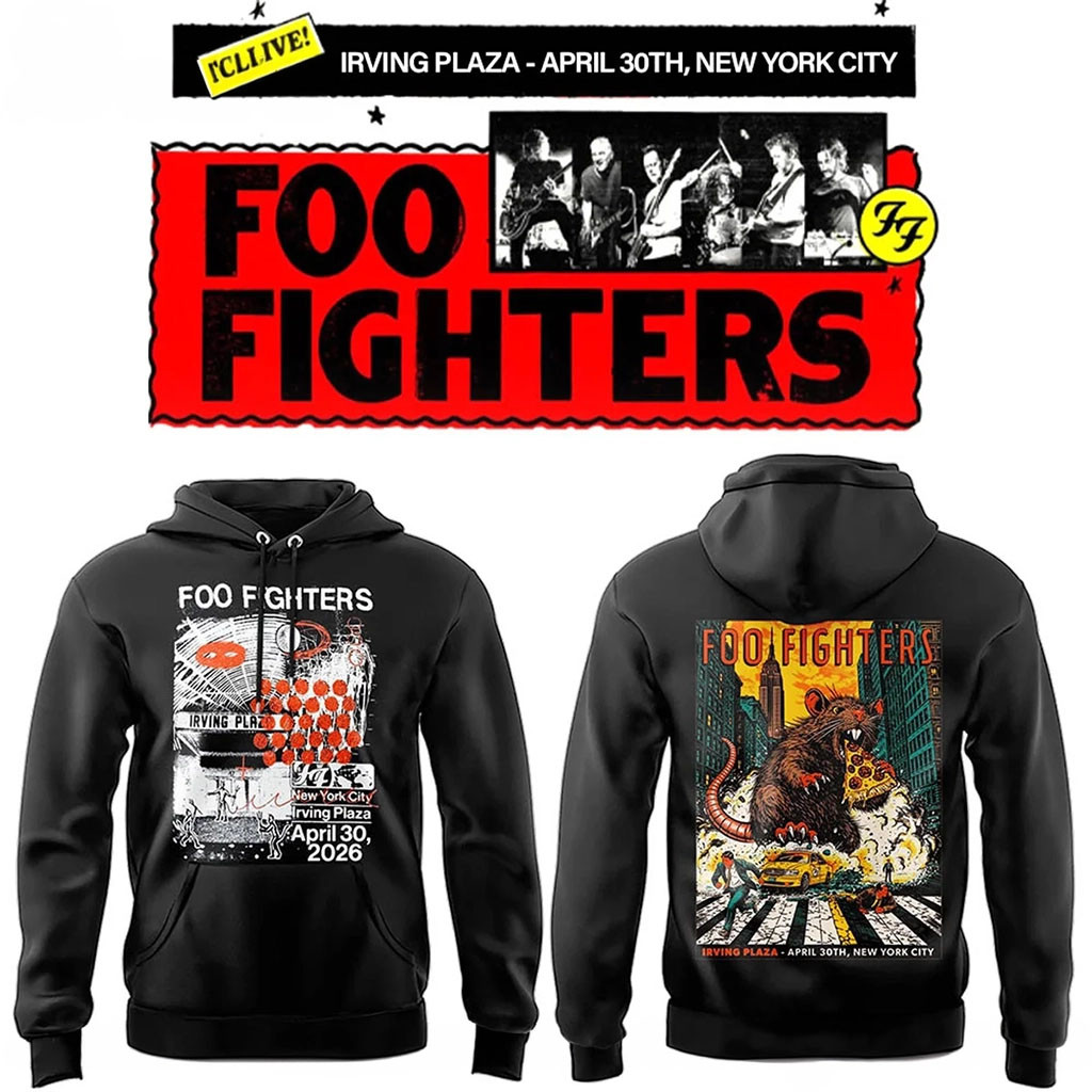 Foo Fighters Merch 2026 FF Secret Show At Irving Plaza April 30Th NYC Hoodie Music Fan Apparel