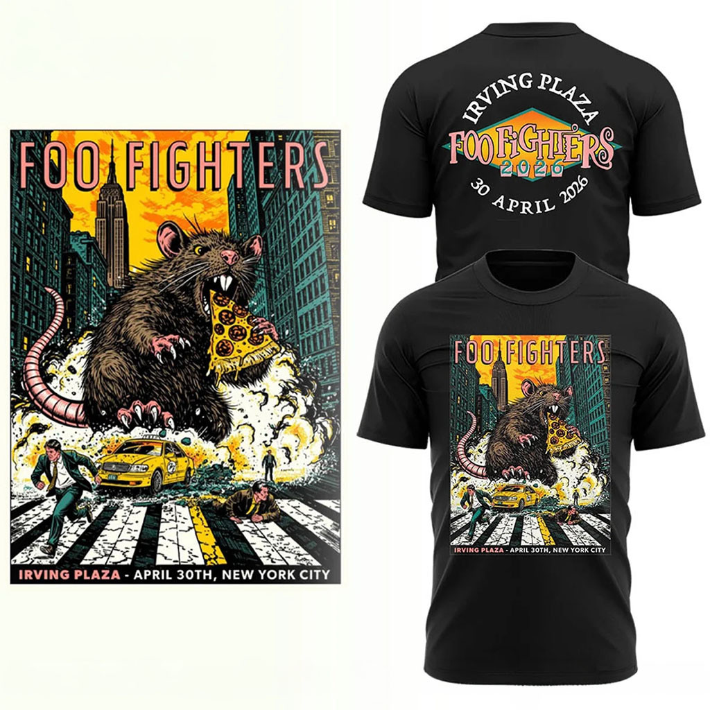 Foo Fighters Merch 2026 FF Secret Show At Irving Plaza NYC Poster T-Shirt Black Gift For Fans