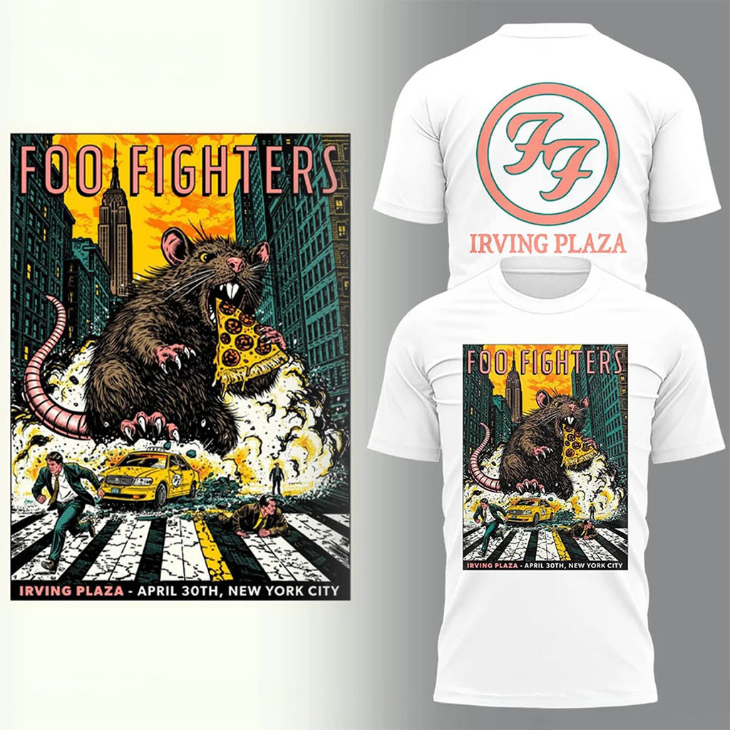 Foo Fighters Merch 2026 FF Secret Show At Irving Plaza NYC T-Shirt Music Fan Apparel White Foo Fighters Merch 2026 FF Secret Show At Irving Plaza NYC T-Shirt Music Fan Apparel White