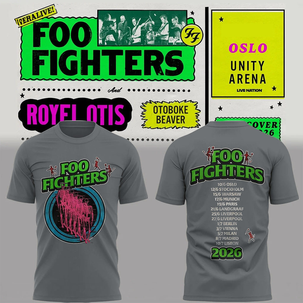 Foo Fighters Merch 2026 FF Take Cover Tour Dates T-Shirt Gifts For A Rock Music Lover