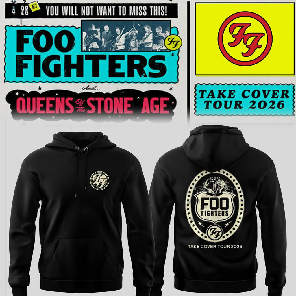 Foo Fighters Merch 2026 FF Take Cover Tour Hoodie Gifts For Rock Music Lovers
