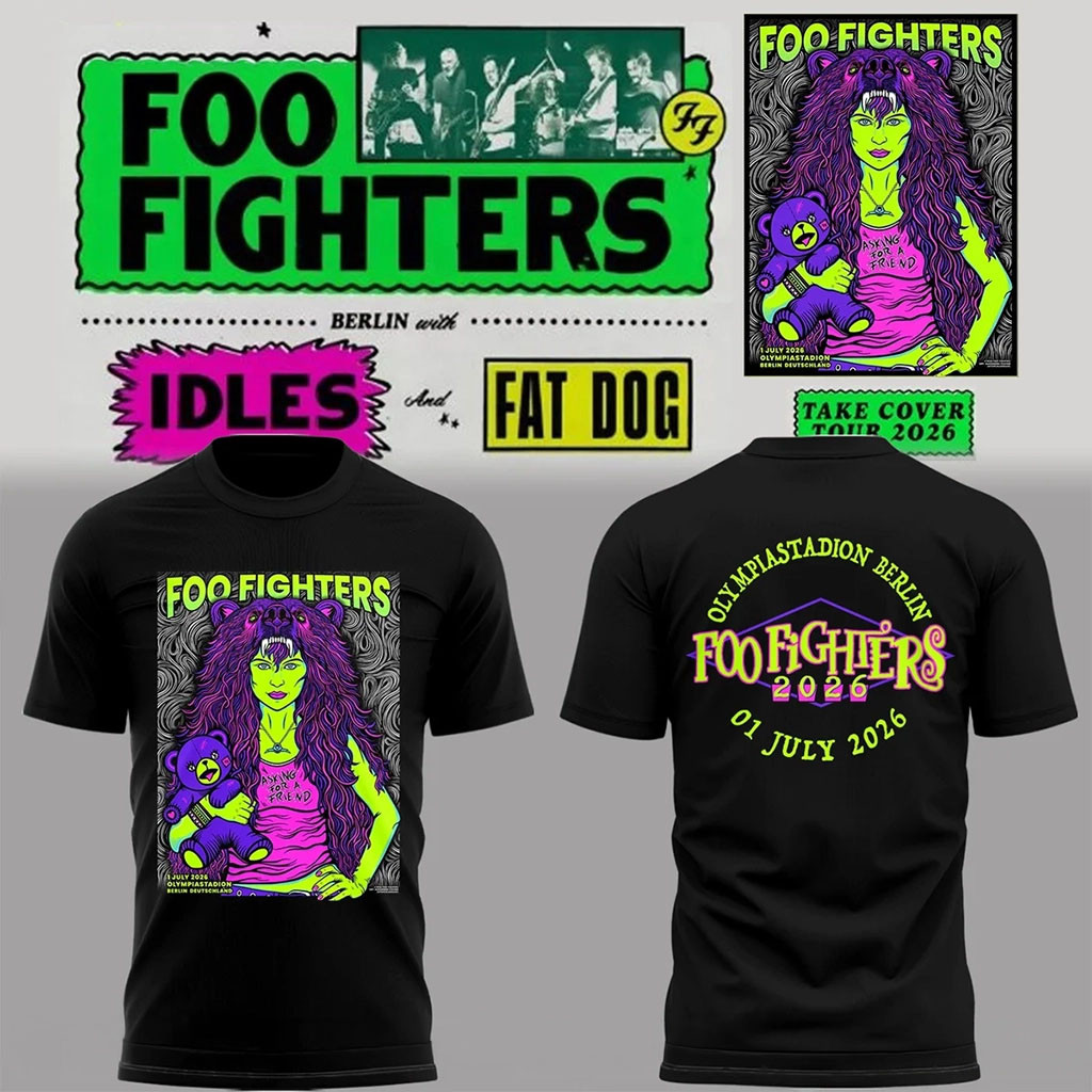 Foo Fighters Merch 2026 FF Take Cover Tour T-Shirt Olympiastadion Berlin Shirt Music Fan Gifts