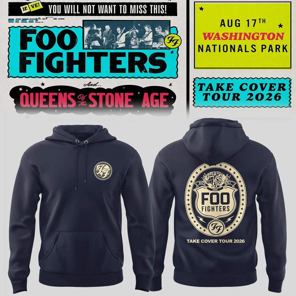 Foo Fighters Merch 2026 Take Cover Tour Hoodie FF X QOTSA Merch Gift For Music Lovers Foo Fighters Merch 2026 Take Cover Tour Hoodie FF X QOTSA Merch Gift For Music Lovers