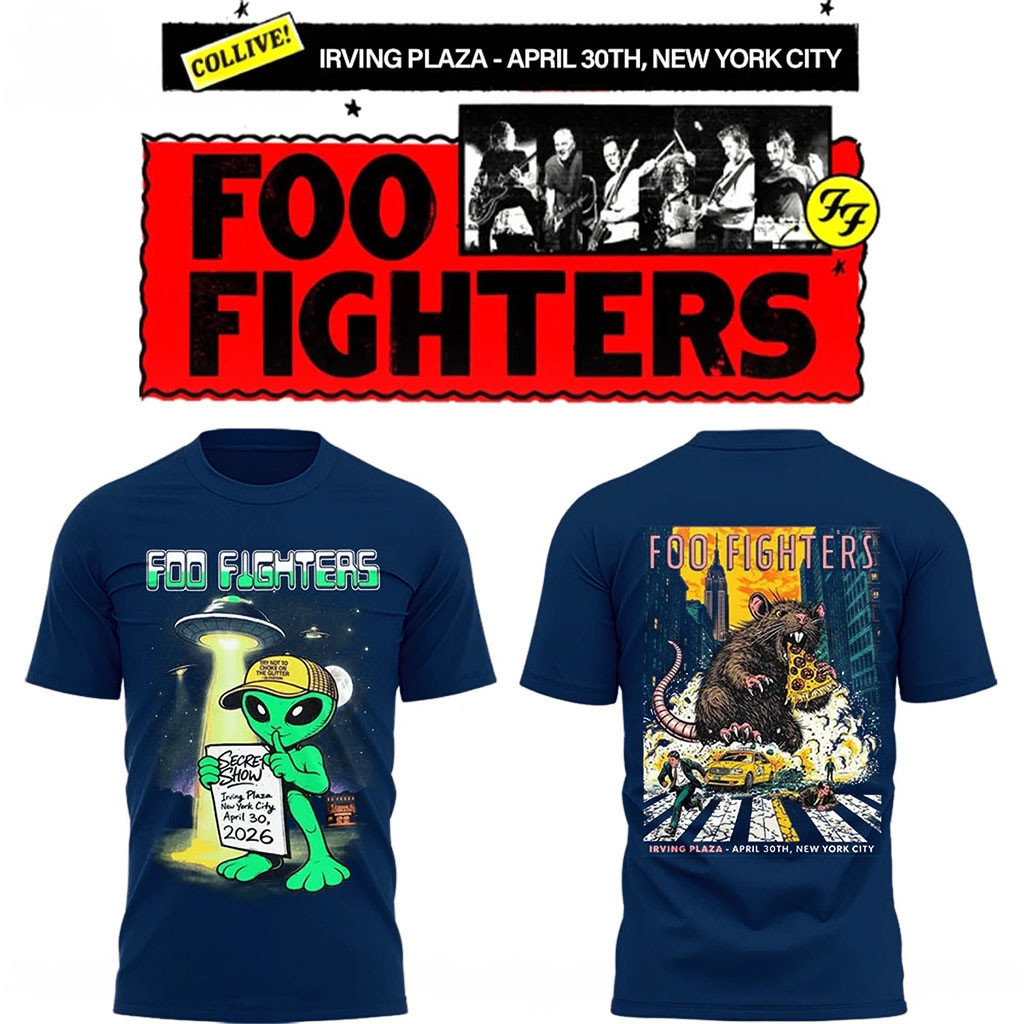Foo Fighters Merch FF Secret Show New York City At Irving Plaza T-Shirt 2026 The Alien Shirt