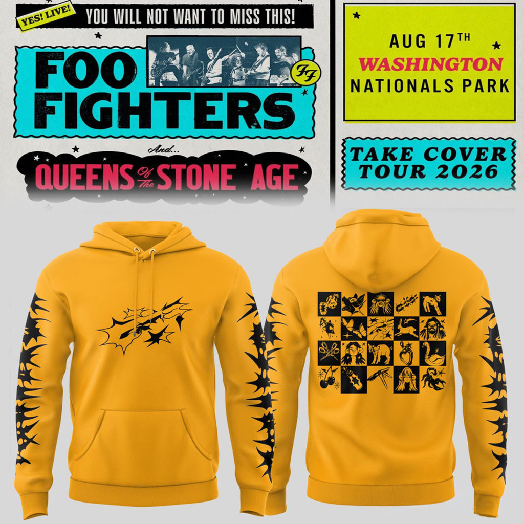 Foo Fighters Merch Take Cover Tour 2026 Washington DC Nationals Park Hoodie Gifts For Fans