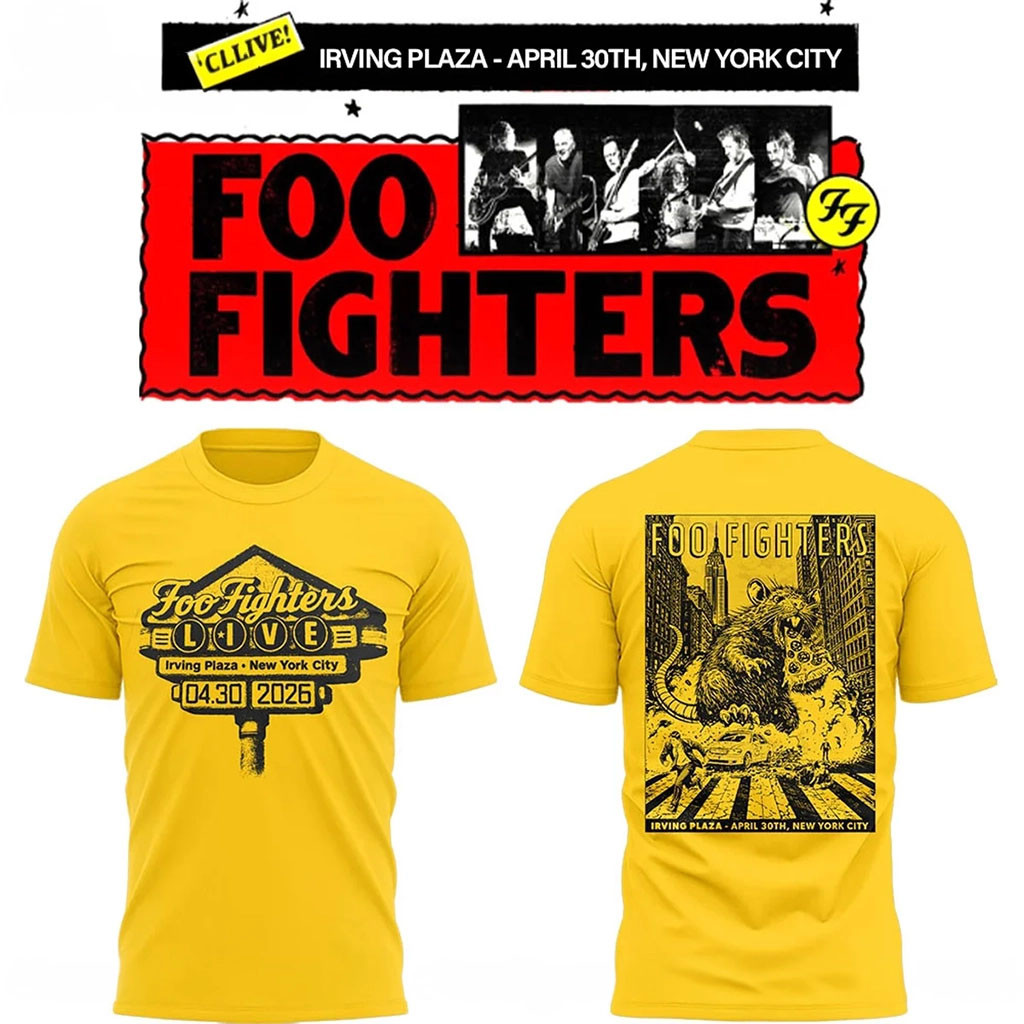 Foo Fighters Secret Show New York City 2026 Merch At Irving Plaza The Sign Golden T-Shirt