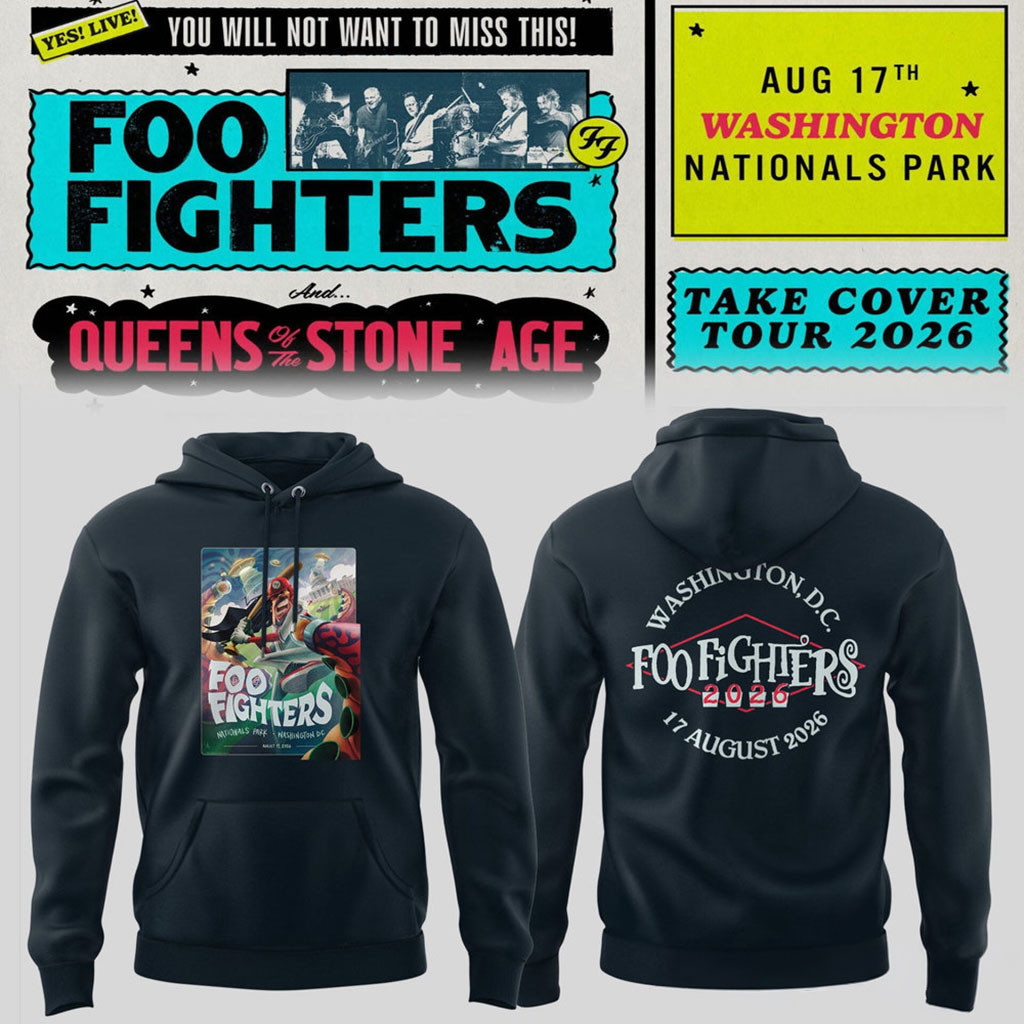 Foo Fighters Take Cover Tour 2026 Washington DC Nationals Park Hoodie Foo Fighters Merch Foo Fighters Take Cover Tour 2026 Washington DC Nationals Park Hoodie Foo Fighters Merch