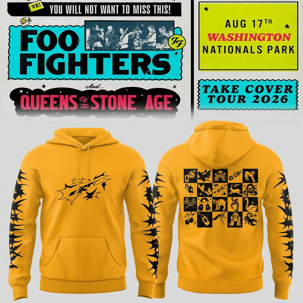 Foo Fighters Take Cover Tour Hoodie 2026 Foo Fighters Merch Gift Ideas For Band Lovers