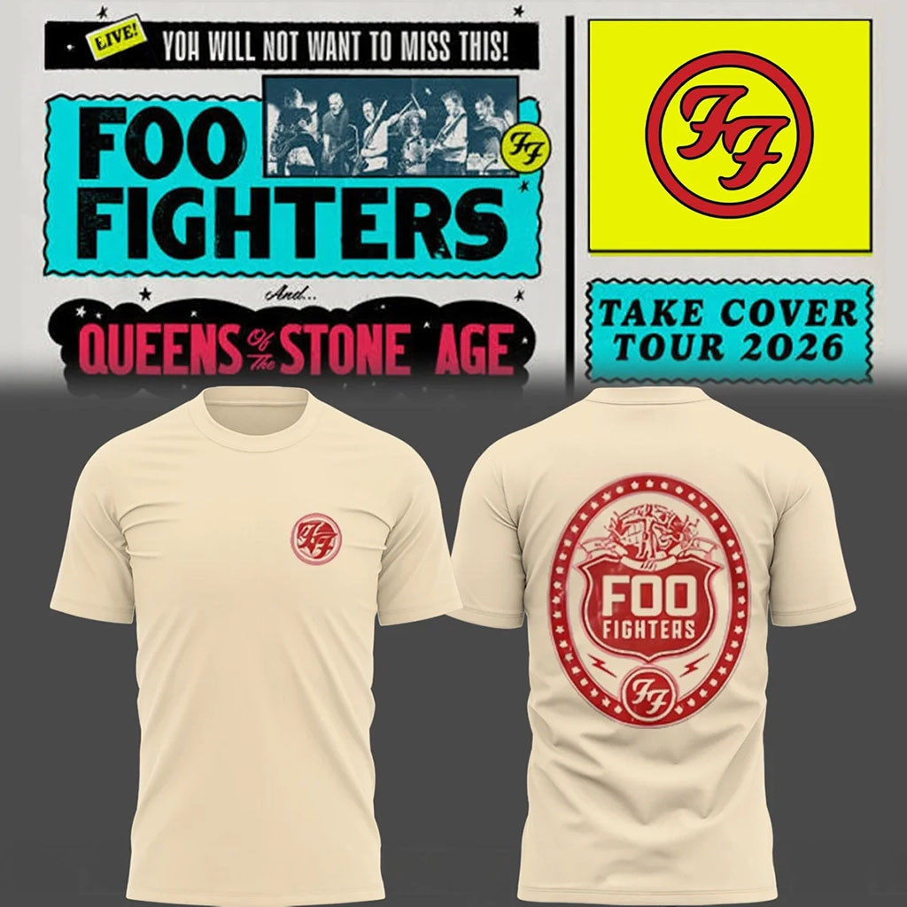Foo Fighters Take Cover Tour Merch 2026 FF Crest Logo T-Shirt Gift Ideas For Rock Lovers Foo Fighters Take Cover Tour Merch 2026 FF Crest Logo T-Shirt Gift Ideas For Rock Lovers