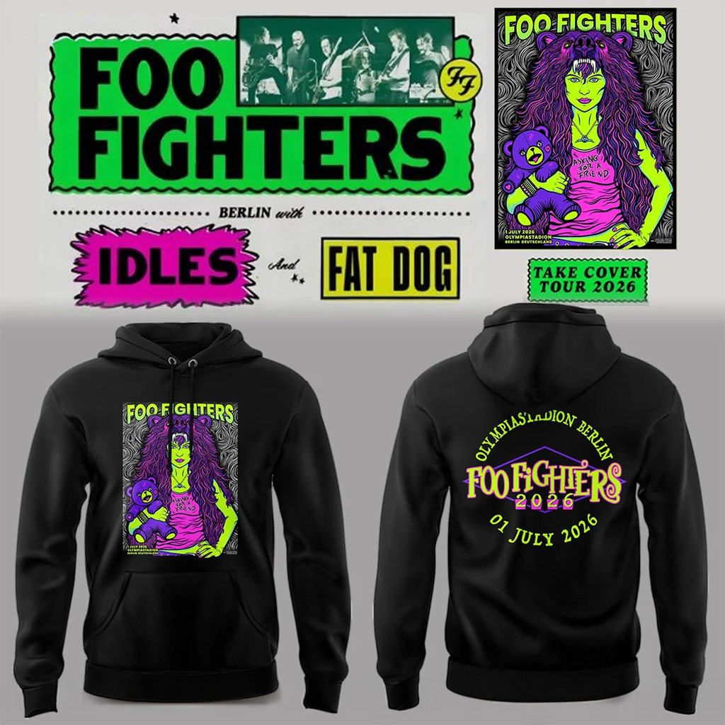 Foo Fighters Take Cover Tour Merch 2026 FF Olympiastadion Berlin Hoodie Music Concert Apparel