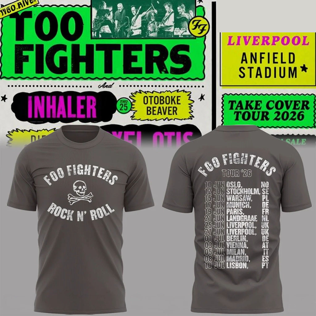 Foo Fighters Take Cover Tour Merch 2026 FF Rock N Roll Tour Dates T-Shirt Gift For Music Lovers
