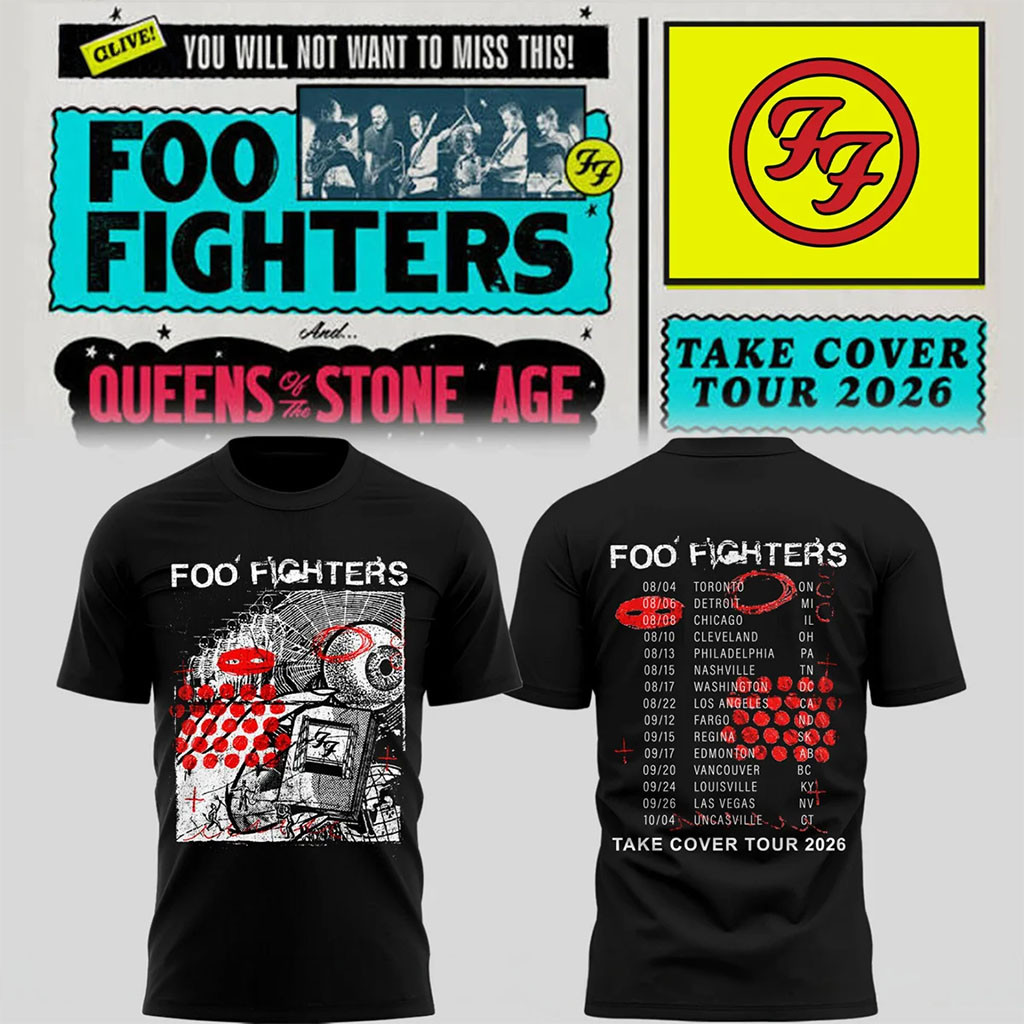 Foo Fighters Take Cover Tour Merch 2026 Tour Dates T-Shirt Gift For Rock Band Fans