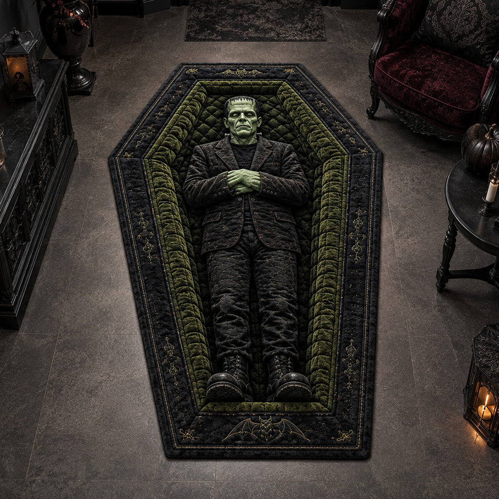 Frankenstein Coffin Custom Shape Area Rug Halloween House Decorations Great Halloween Gifts