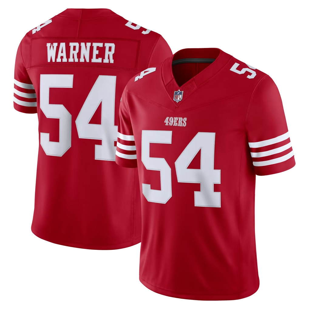 Fred Warner #54 SF 49ers Vapor FUSE Red Jersey San Francisco 49ers Merch 2026 Faithful Gear