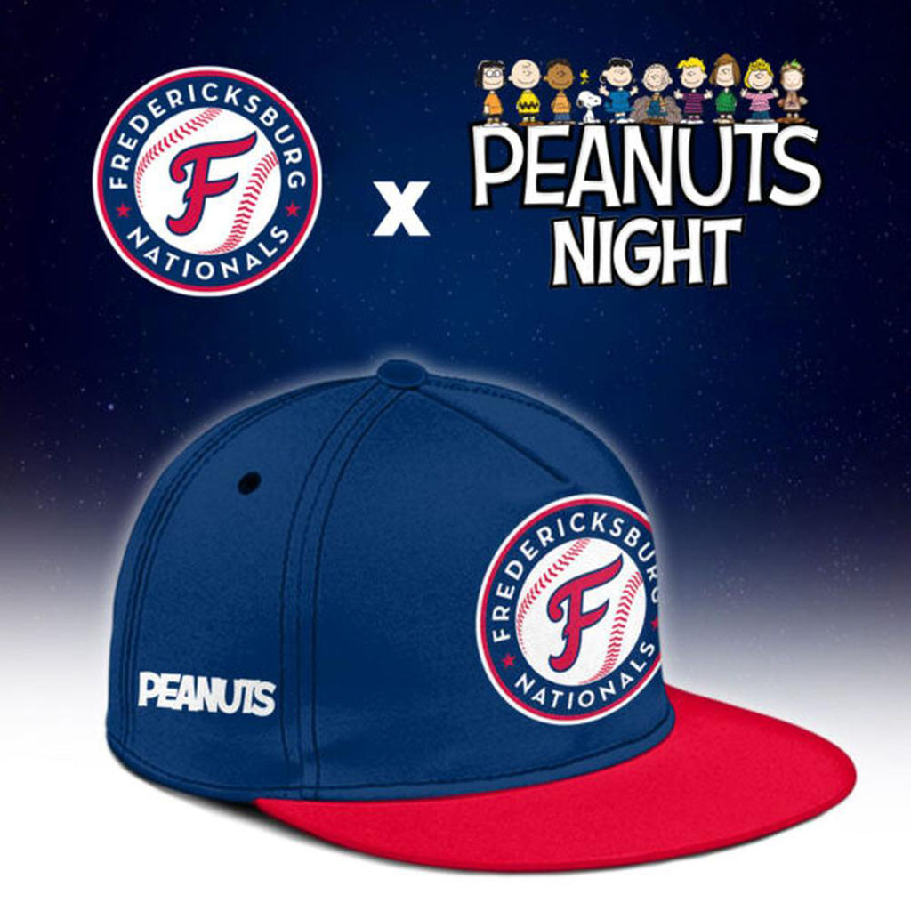 Fredericksburg Nationals X Peanuts Snoopy Snapback Hat Fredericksburg Nationals Merch Fan Gifts