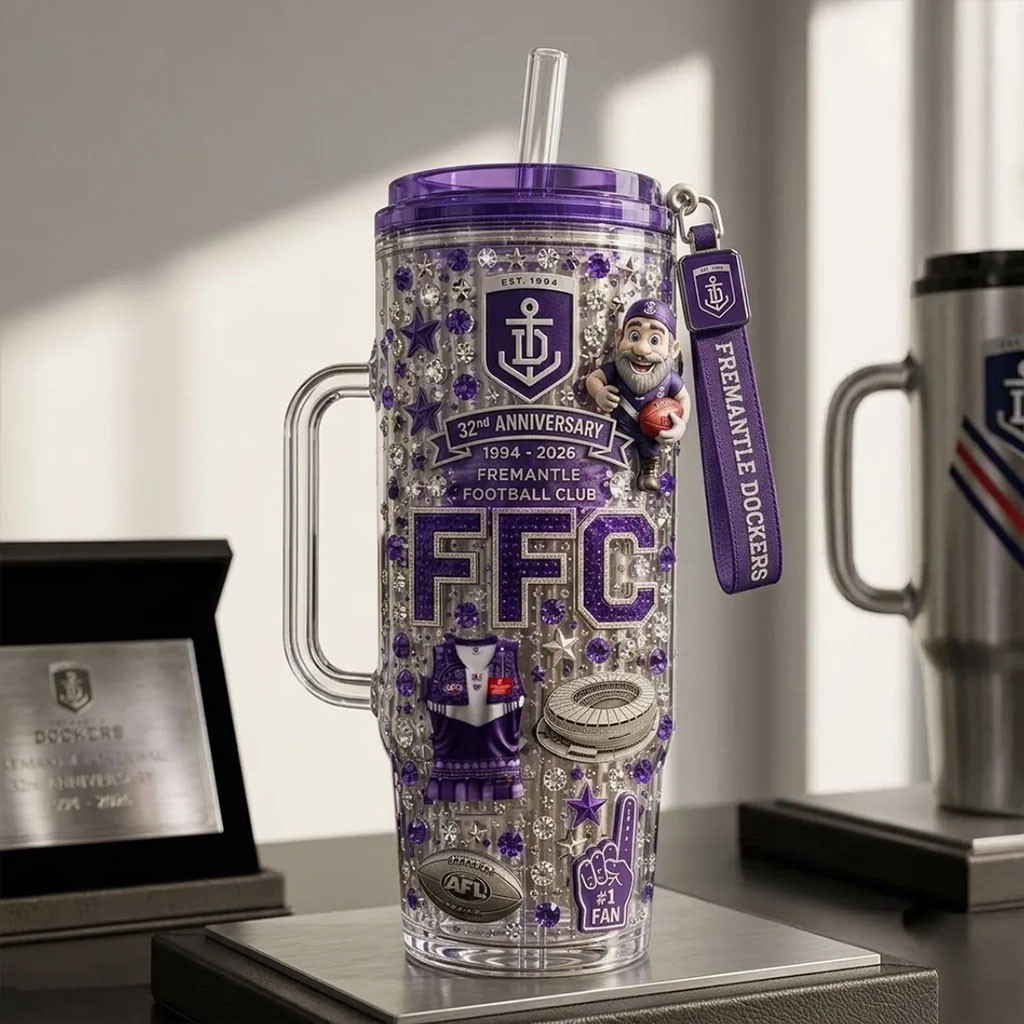 Fremantle Dockers 32nd Anniversary 40oz Tumbler AFL Fremantle Dockers Merch Gift For Fans