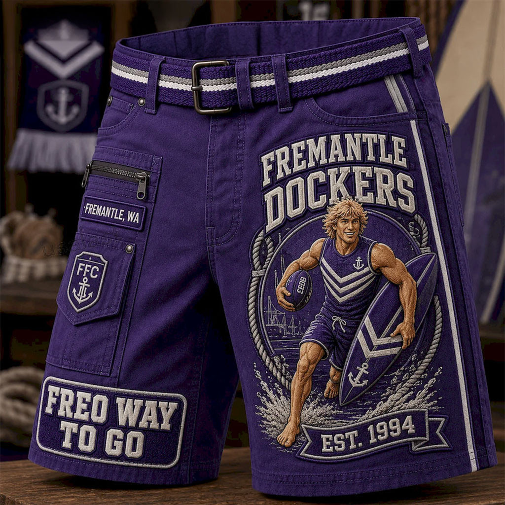 Fremantle Dockers Freo Way To Go Shorts Fremantle Dockers Merch Gift For Husband Fremantle Dockers Freo Way To Go Shorts Fremantle Dockers Merch Gift For Husband