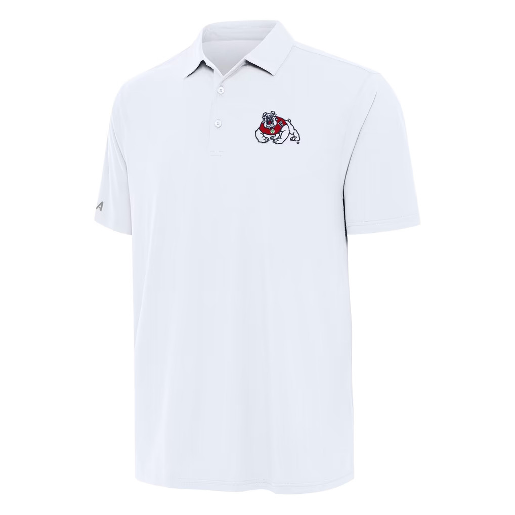 Fresno State Bulldogs Merch 2026 Antigua White Fresno State Bulldogs Era Polo Shirt Men's