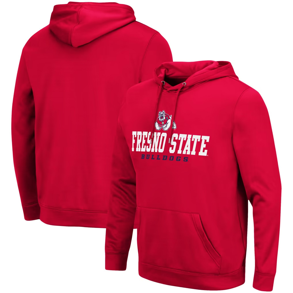Fresno State Bulldogs Merch 2026 Colosseum Red Fresno State Bulldogs Lantern Hoodie Men's