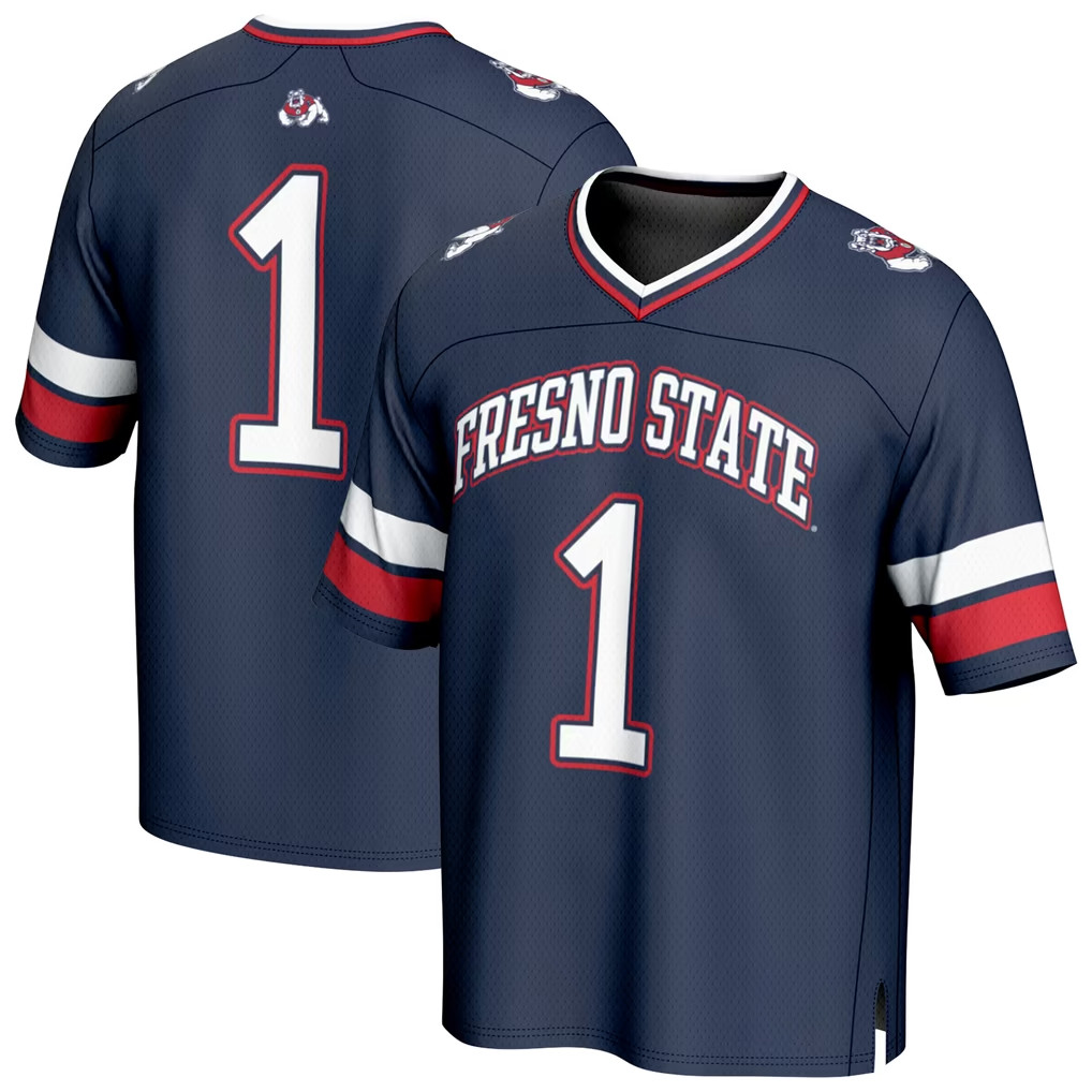 Fresno State Bulldogs Merch 2026 GameDay Greats #1 FS Bulldogs Collegiate Football Jersey Navy Fresno State Bulldogs Merch 2026 GameDay Greats #1 FS Bulldogs Collegiate Football Jersey Navy