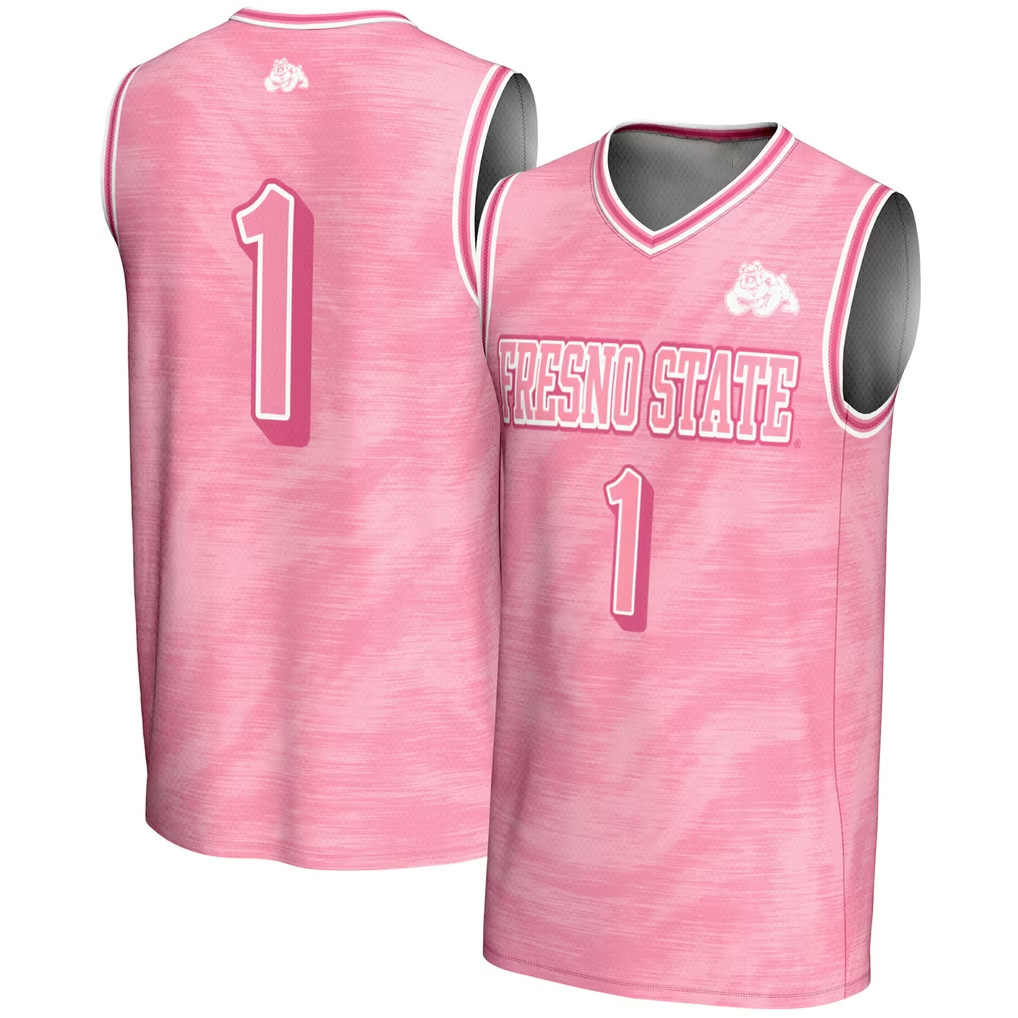 Fresno State Bulldogs Merch 2026 GameDay Greats #1 Pink Fresno State Bulldogs Basketball Jersey Fresno State Bulldogs Merch 2026 GameDay Greats #1 Pink Fresno State Bulldogs Basketball Jersey