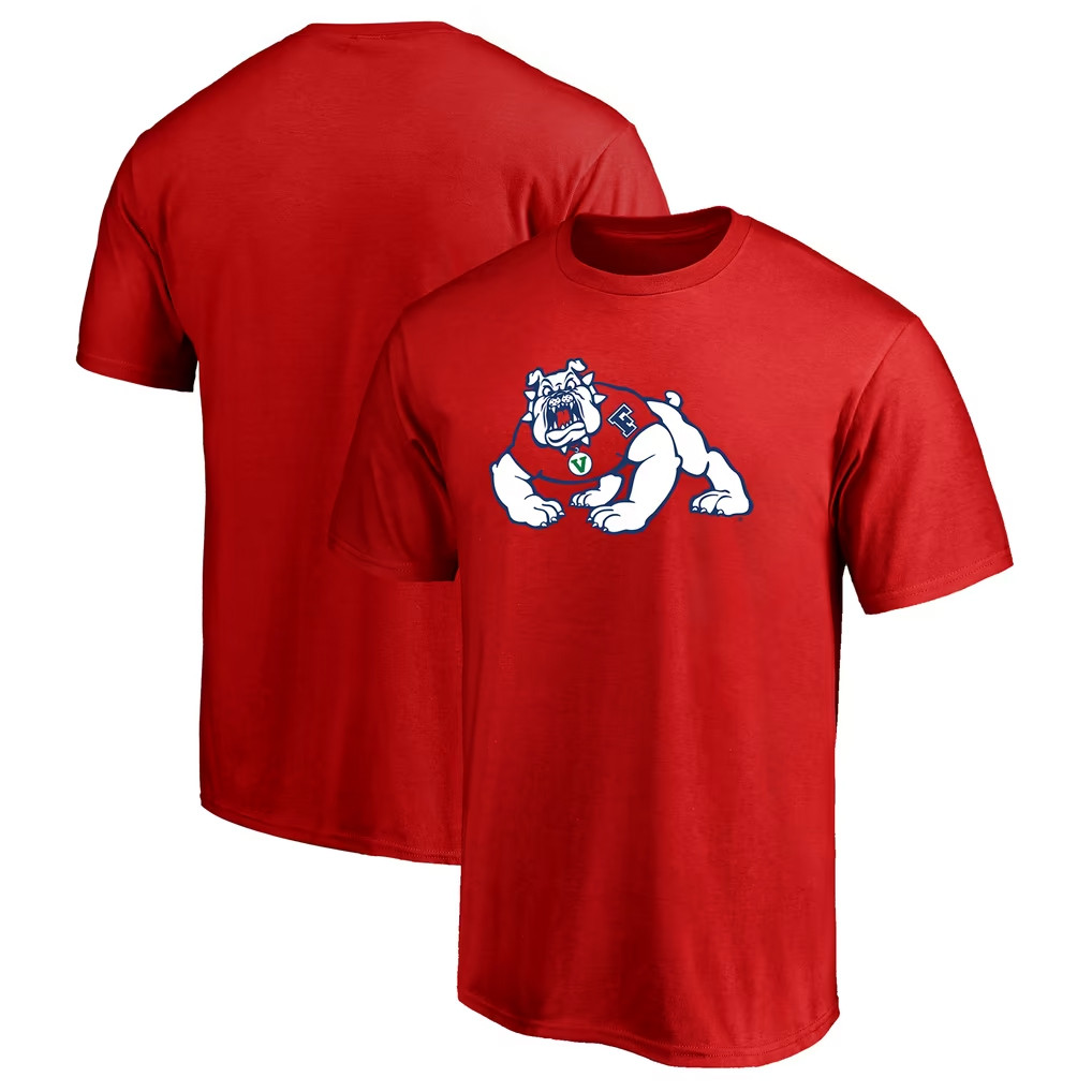 Fresno State Bulldogs Merch 2026 Red Fresno State Bulldogs Primary Logo T-Shirt Present For Fan Fresno State Bulldogs Merch 2026 Red Fresno State Bulldogs Primary Logo T-Shirt Present For Fan