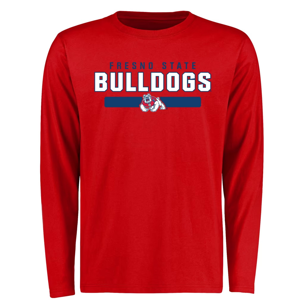 Fresno State Bulldogs Merch 2026 Red Fresno State Bulldogs Team Strong Long Sleeve Shirt Men's