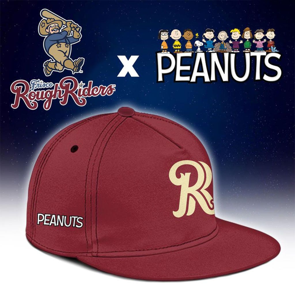 Frisco RoughRiders X Peanuts Night Snapback Hat RoughRiders Merch Gifts For Baseball Lovers