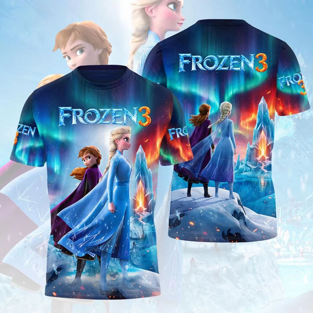 Frozen 3 Anna And Elsa T-Shirt Disney Frozen III Merch Movie Graphic Tee Gifts For Fans