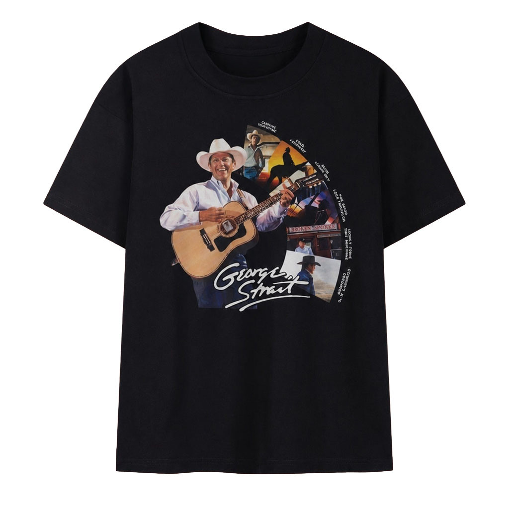 George Strait Discography Vinyl Wheel Vintage Country Music T-Shirt George Strait Merch