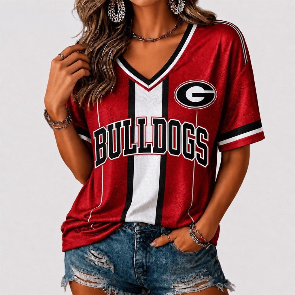 Georgia Bulldogs Rivalry Game Spirit V-Neck T-Shirt Bulldogs Merch Football Fan Gift Ideas