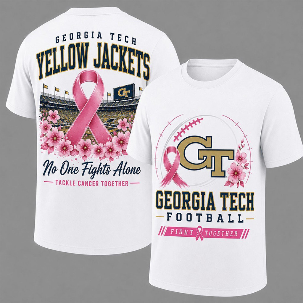 Georgia Tech Yellow Jackets Breast Cancer Awareness T-Shirt Georgia Tech Football Merch