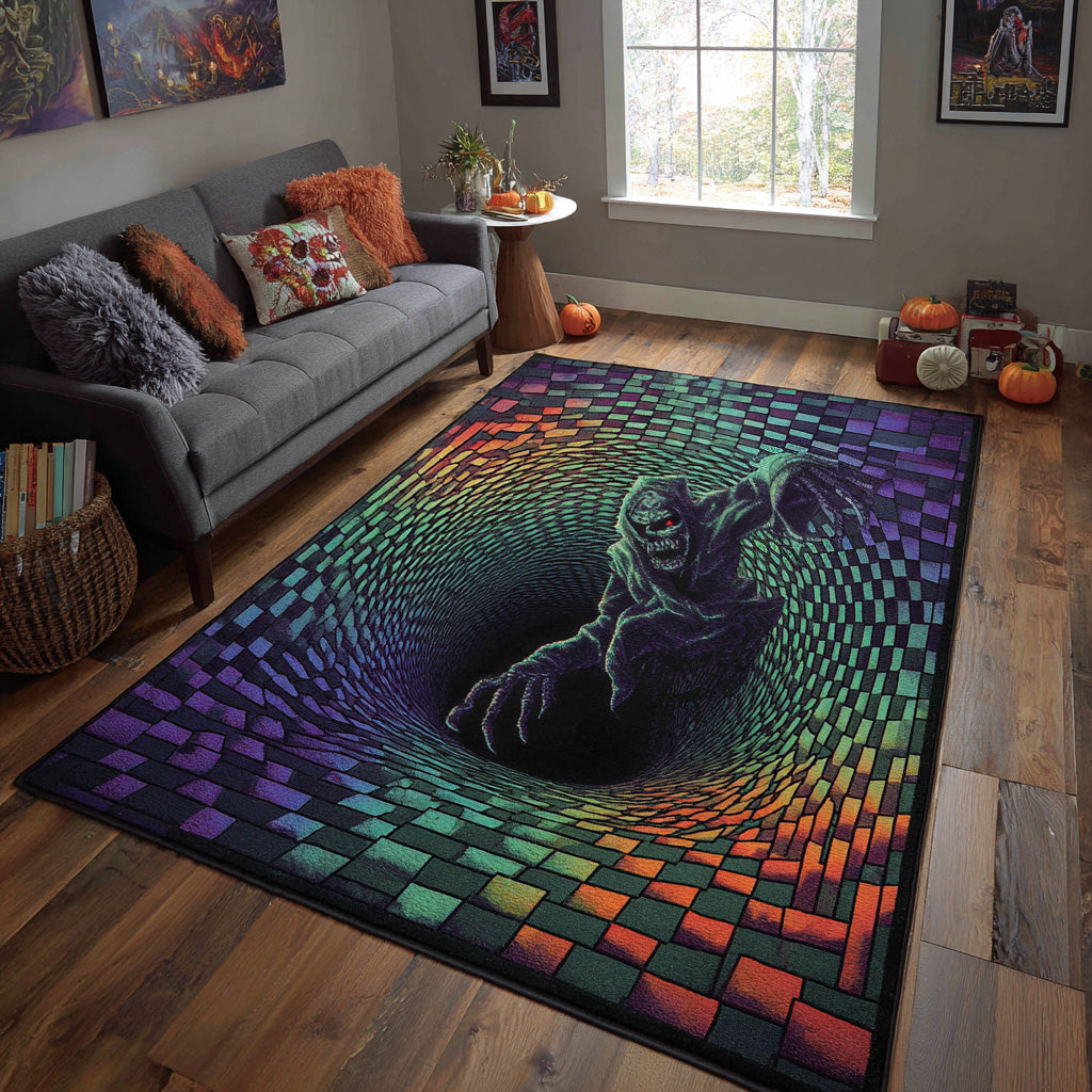 Ghost Awaken Area Rug Lounge Room Rugs Spooky Anniversary Gifts