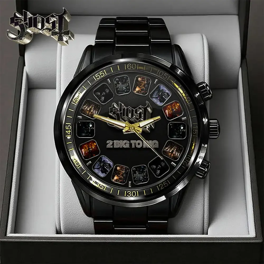 Ghost Band 2 Big To Rig Black Stainless Steel Watch Ghost Band Merch Present For Music Lover Ghost Band 2 Big To Rig Black Stainless Steel Watch Ghost Band Merch Present For Music Lover