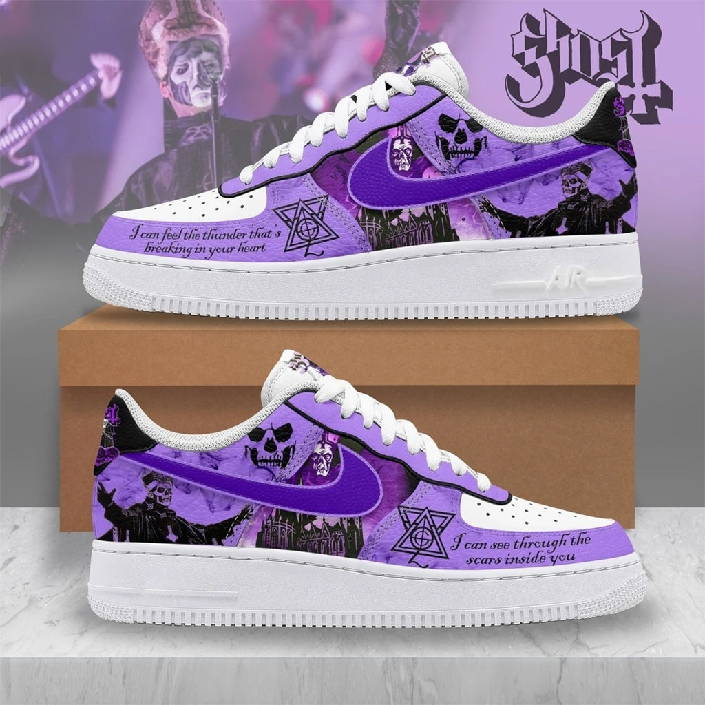 Ghost Band Shoes Heavy Metal Purple Graphic Sneakers Ghost Band Merch Gift For Music Lovers