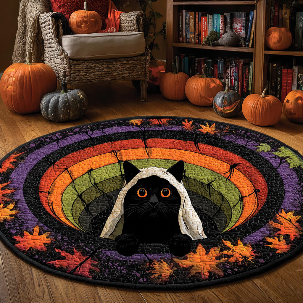 Ghost Paws Quilted Round Mat Creepy Home Decor Unique Halloween Gifts